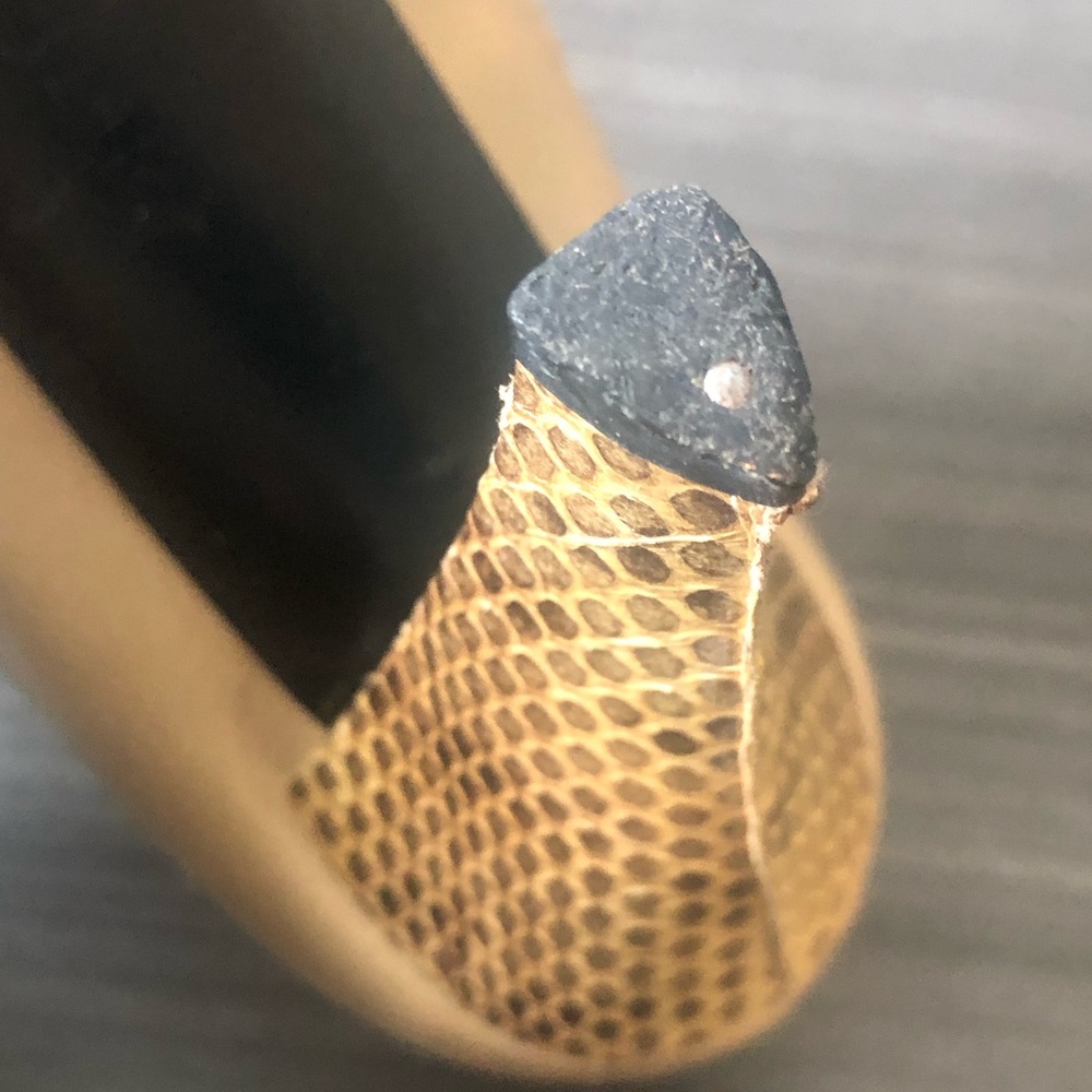👠Christian Dior Vintage Tan Leather & Snakeskin-Textured Trim Heels -Size 7 👠 - Picture 12 of 16